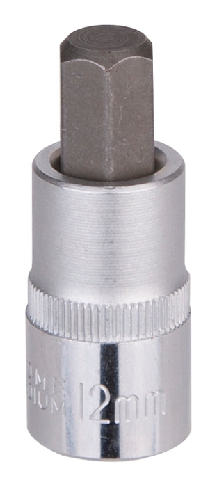 Vulcan 3506011813 Hex Bit Socket, 12 mm Tip, 1/2 in Drive, Chrome, 2-1/2 in OAL