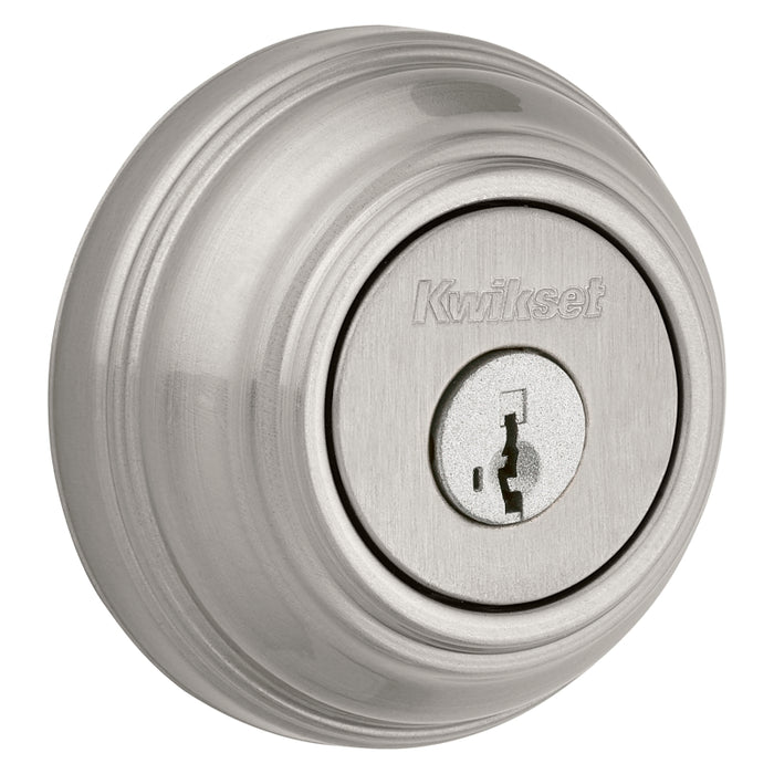 Kwikset 99850-074 Deadbolt, 1 Grade, K4 Key, Metal, Satin Nickel, 2-3/8 to 2-3/4 in Backset, KW1 Keyway