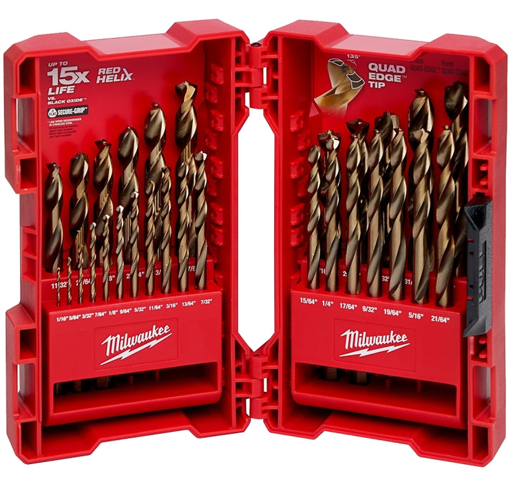 Milwaukee RED HELIX 48-89-2332 Drill Bit Set, 29-Piece, Cobalt