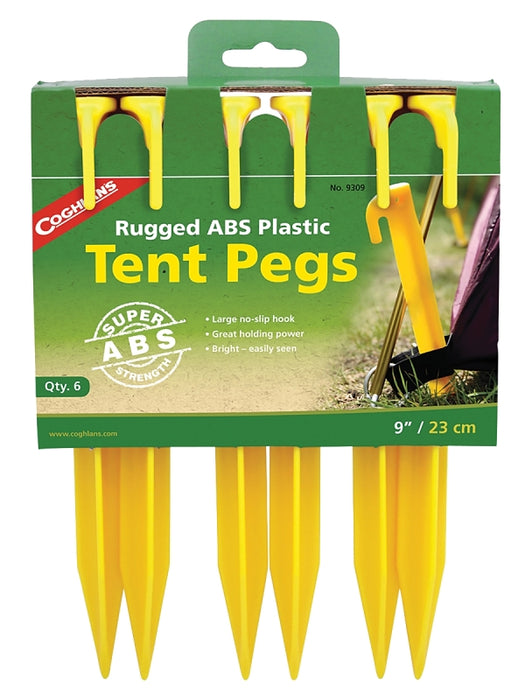 Tent Pegs Abs Bright 9 In 6 Pk