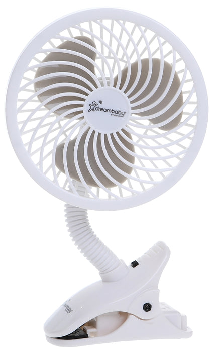 Dreambaby EZY-Fit Series L2317 Clip-On Fan, Deluxe, White, For: Strollers, Desk, Tabletops, Cribs, Playpens and More