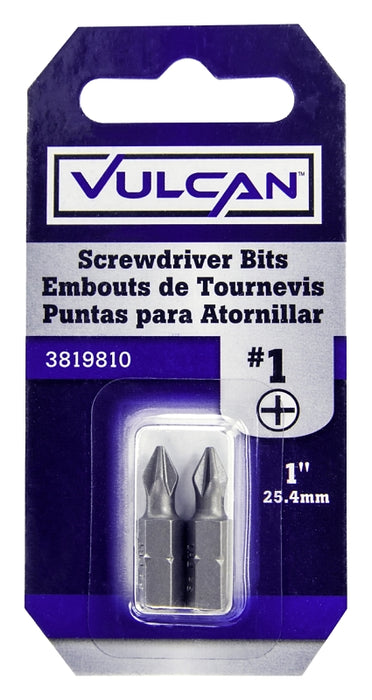 Vulcan 304572OR Screwdriver Bit, Hex Shank, S2 Chrome Molybdenum Steel