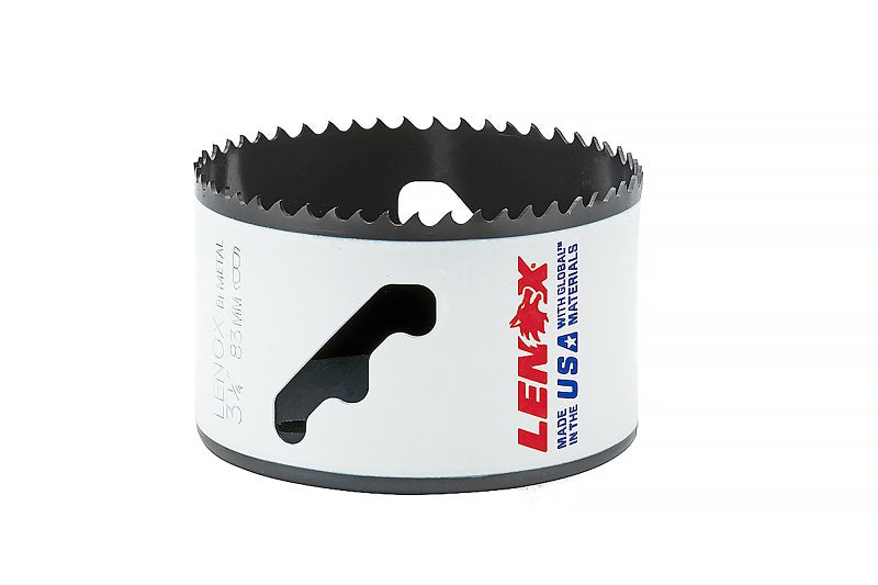 Lenox Speed Slot 3005252L Hole Saw, 3-1/4 in Dia, 1-7/8 in D Cutting, 4/5 TPI, Bi-Metal Cutting Edge