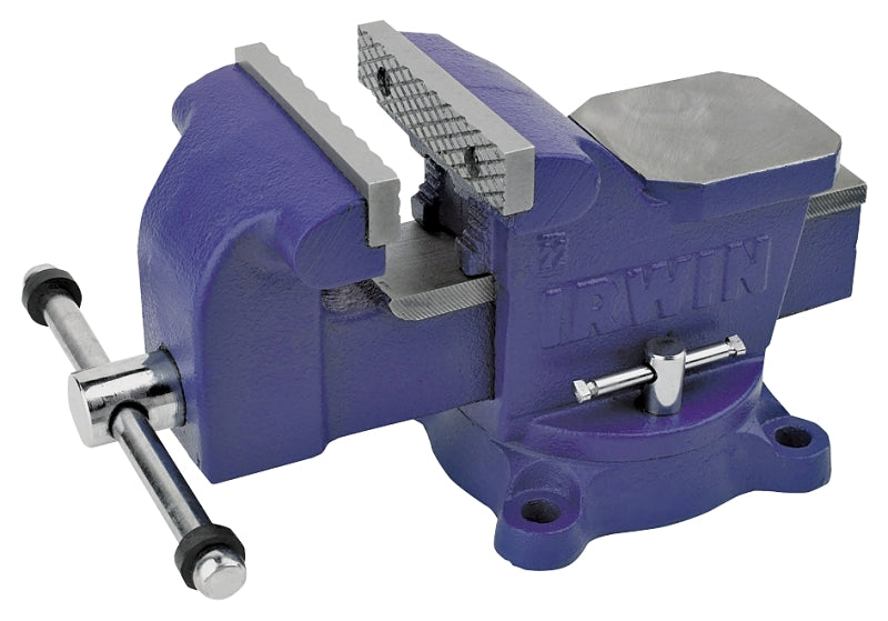 Irwin 226304ZR Workshop Vise, 4-1/4 in Jaw Opening, 4 in W Jaw, 2.2 in D Throat, Steel