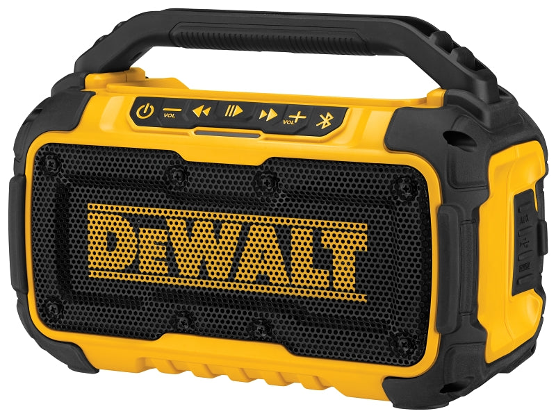 DEWALT DCR010 Bluetooth Speaker, Tool Only, 20 V, Bluetooth, 15 hr Battery Life, 100 ft Connectivity Range