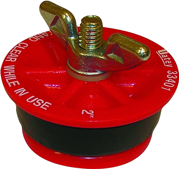 Oatey 33401 Test Plug, 2 in Connection, Plastic, Red