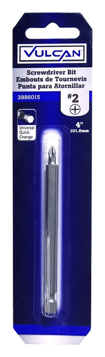 Vulcan 375161OR Screwdriver Bit, Hex Shank, S2 Chrome Molybdenum Steel