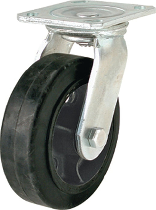 Shepherd Hardware 9493 Swivel Caster, 6 in Dia Wheel, 2 in W Wheel, Rubber Wheel, 410 lb