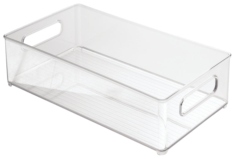 iDESIGN 70530 Storage Bin, 14-1/2 in L, 8 in W, 4 in H, Plastic, Clear