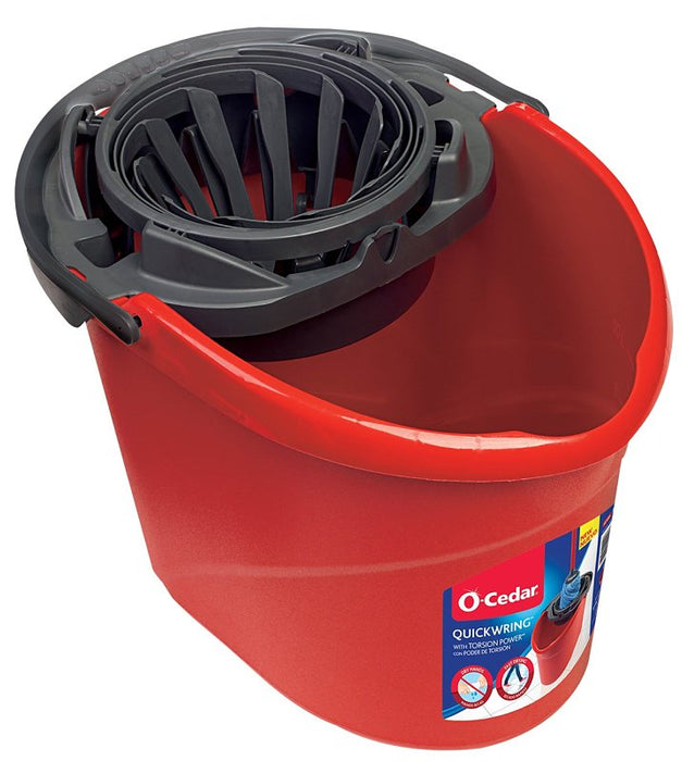 O-Cedar 164196 Bucket, 2.5 gal, Oval, Plastic Bucket/Pail, Red