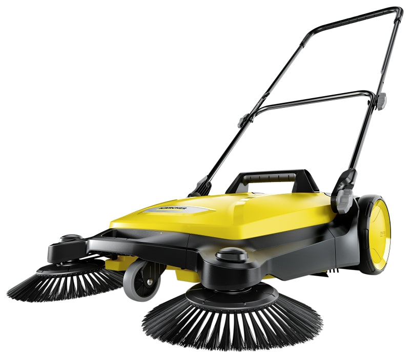 Karcher 1.766-361.0 Push Sweeper, 26.8 in W Working, 5.25 gal Hopper, 2-Brush, Black/Yellow