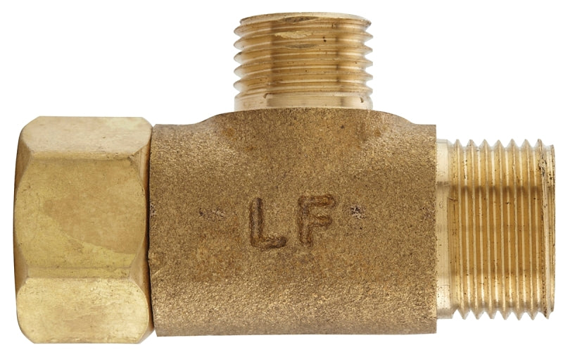 Plumb Pak PP2037LF Tee Adapter, 3/8 x 3/8 x 1/4 in, Female x Tube x Tube, Brass, Rough Brass