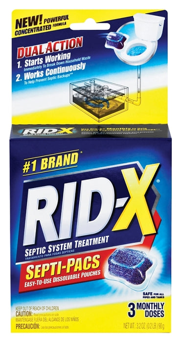 Rid-X 1920084249 Septic System Treatment, Gel, Dark Blue, Slight Fermentation, 3.2 oz