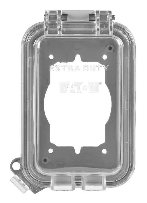 Eaton Wiring Devices WIU-1 Cover, 3-1/4 in L, 4-29/64 in W, Rectangular, Polycarbonate, Gray