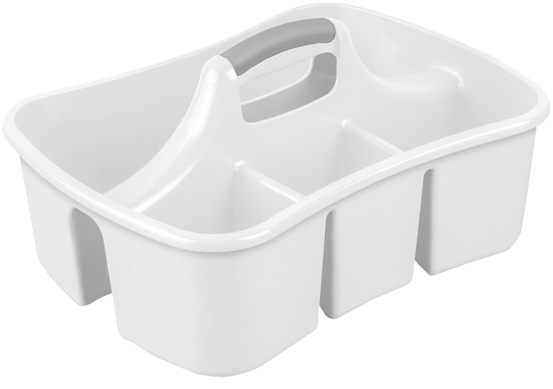 Sterilite 15888006 Storage Caddy, Plastic, White, 13-1/4 in OAW, 8-7/8 in OAH