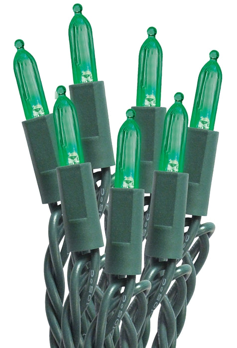 Sylvania 27555 Mini String Lights, 50-Lamp, C6, Green, 20,000 hrs Average Life, 11 ft L