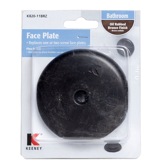 Keeney K820-11BRZ Face Plate with Screw, Metal, Oil Rubbed Bronze, For: Standard Size Tubs