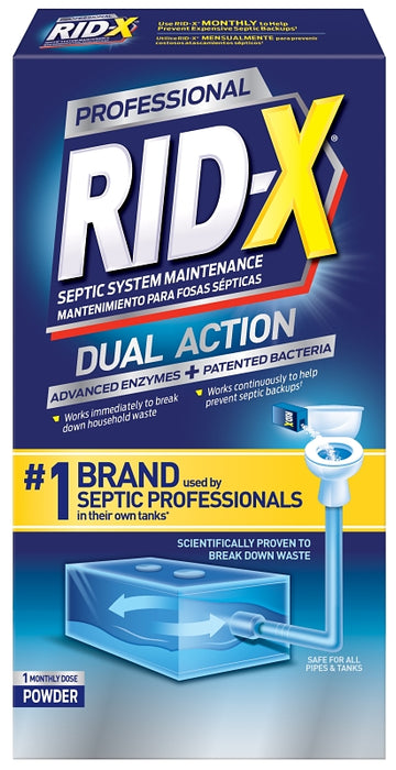 Rid-X 1920094143 Septic Tank Cleaner, Powder, Tan, Fermentation, 9.8 oz Box