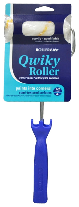 RollerLite Qwiky Roller 412-CR050Q Mini Roller Assembly, 1/2 in Nap, Acrylic Cover, 4 in L Roller