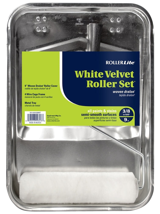 RollerLite White Velvet 914-WV038MT Roller Kit, Semi-Smooth Surface, 3-Piece