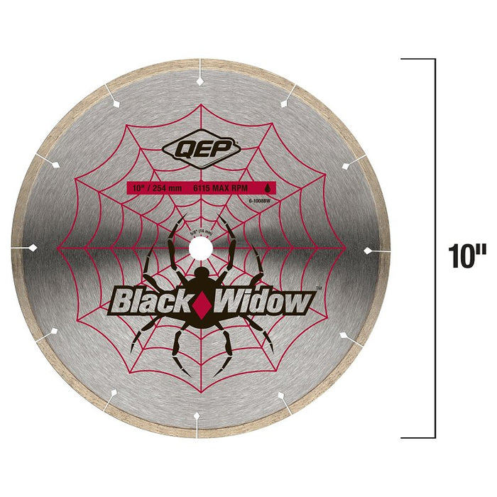 QEP Black Widow 6-1008BW Blade, 10 in Dia, 5/8 in Arbor, Thin Rim