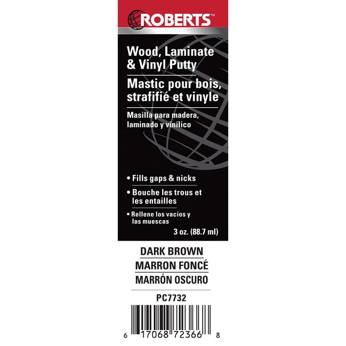 Roberts PC7732 Putty, Paste, Acrylic, Dark Brown, 3 oz Tube