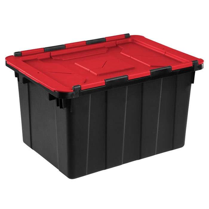 TOTE IND HINGED LID BLACK 12GA