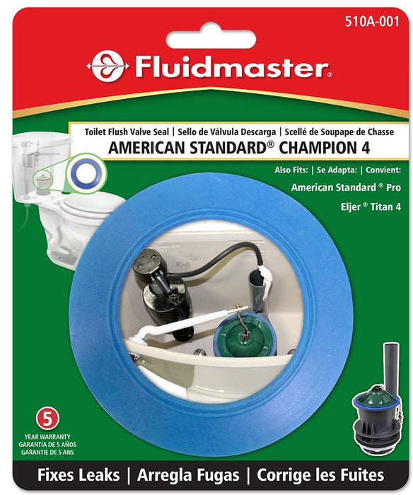 Fluidmaster 510A-001-P10 Toilet Flush Valve Seal, 2.75 in ID x 4.3 in OD Dia, Rubber, Blue