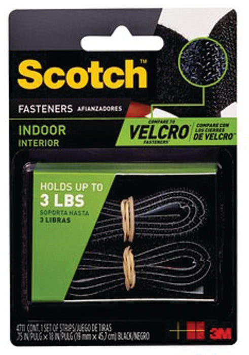 Scotch RF4711 Fastener, 3/4 in W, 18 in L, Black, 1 lb