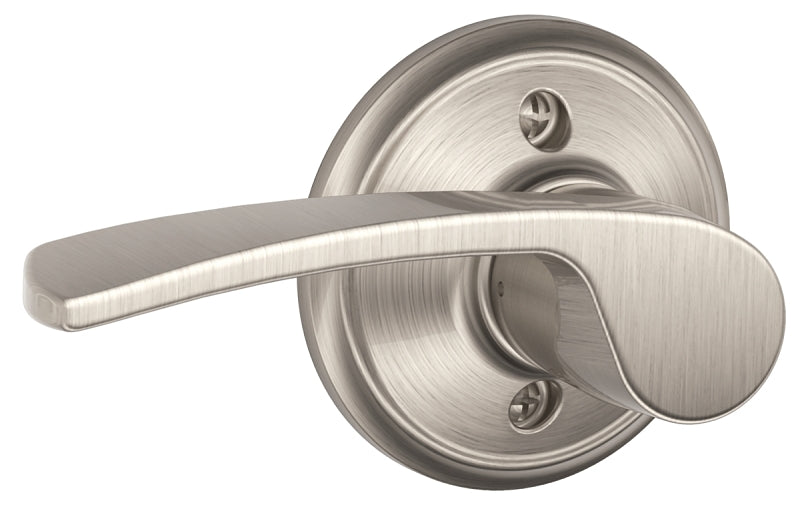 Schlage F Series FA170MER619LH Left Hand Dummy Lever, Mechanical Lock, Satin Nickel, Metal, Residential, Left Hand