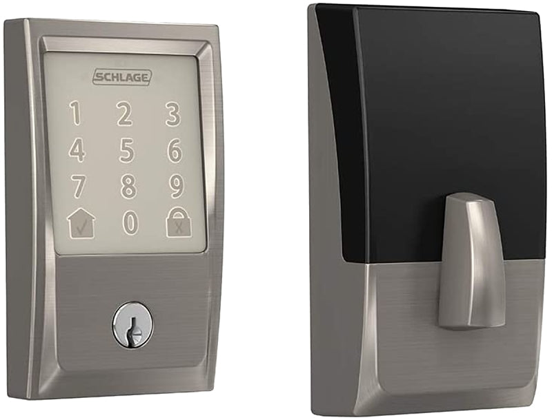 Schlage BE Series BE489WBV CEN 619 Electronic Deadbolt, Satin Nickel, Residential, 1 Grade, Metal, Keypad Included