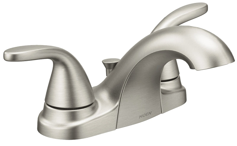 Moen Adler Series 84603SRN Bathroom Faucet, 1.2 gpm, 2-Faucet Handle, Metal, Brushed Nickel, Lever Handle