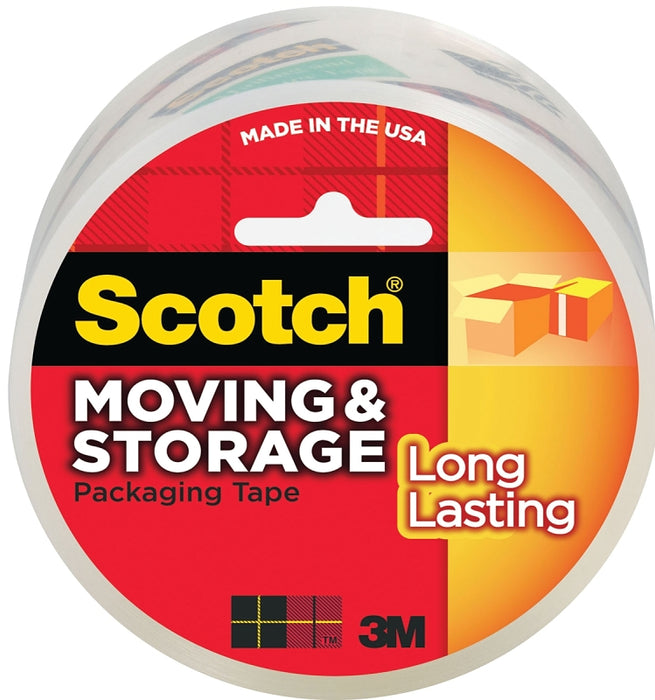 Scotch 3650 Packaging Tape, Acrylic Adhesive, 54.6 yd L, Clear, 1.88 in W, Polypropylene Backing