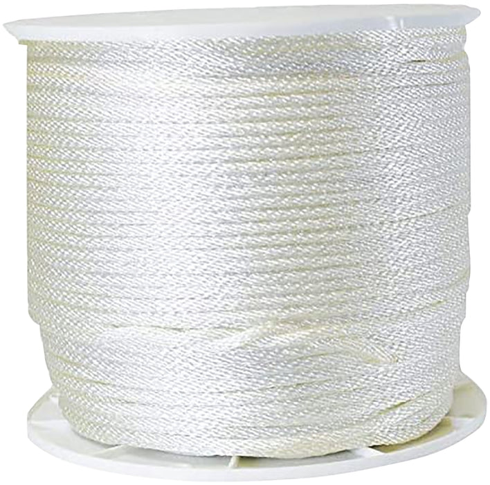 Baron 54803 Rope, 1/4 in Dia, 1000 ft L, 40 lb Working Load, Nylon/Poly, Silver/White