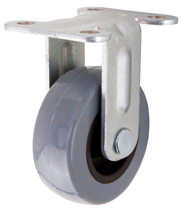 Shepherd Hardware G1 Series 3543 Rigid Caster, 2 in Dia Wheel, TPU Wheel, Gray, 88 lb