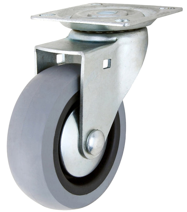 Shepherd Hardware G1 Series 3545 Swivel Caster, 3 in Dia Wheel, TPR Wheel, Gray, 121 lb