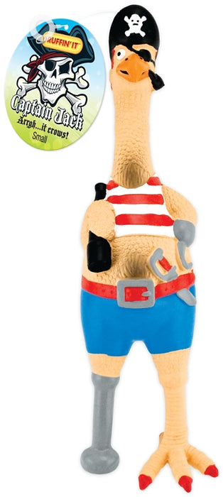 Ruffin'It 80528-1 Dog Toy, S, Captain Jack Chicken, Rubber