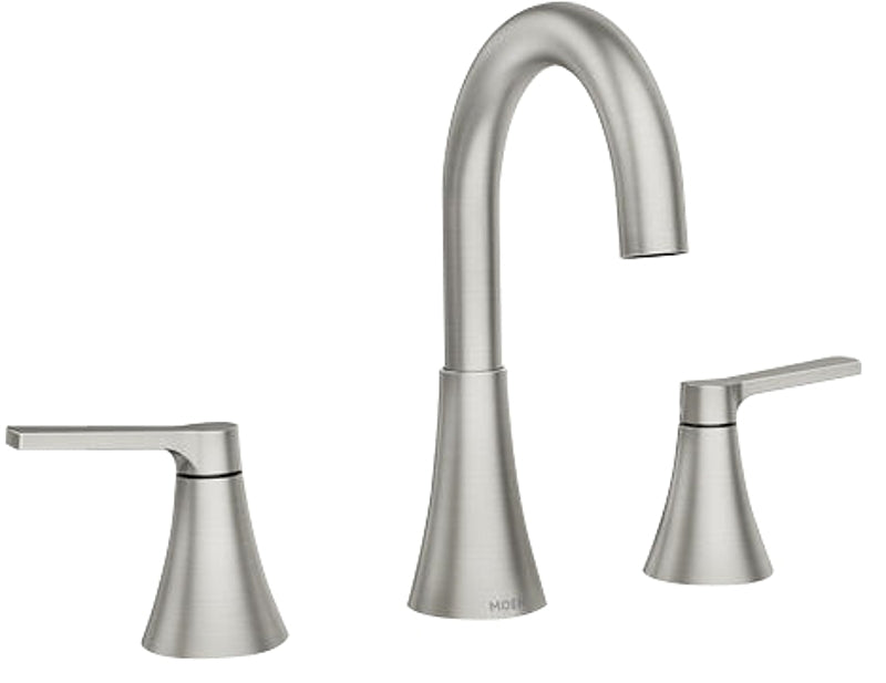 Moen Mikah, 84312 Series 84312SRN Bathroom Faucet, 5 in Spout Reach, Brushed Nickel, 1.2 gpm, 2-Faucet Handle