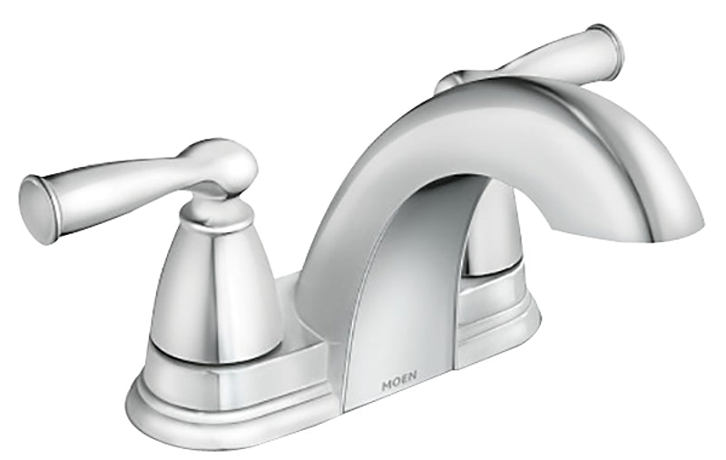 Moen Banbury Series 84942 Centerset Bathroom Faucet, Low Arc Spout, Chrome, 6-1/2 in Plate Size, 4-11/16 in, 1.2 gpm