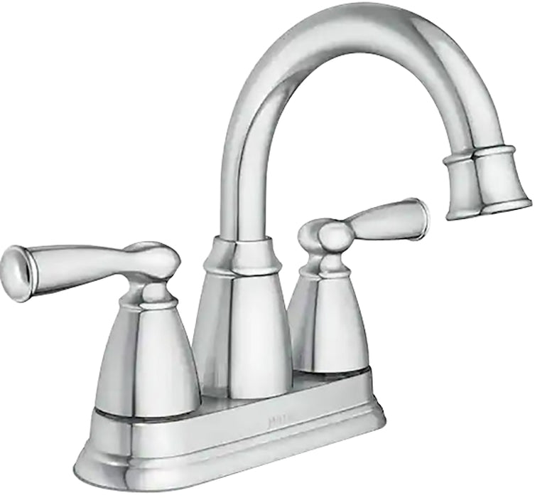 Moen Banbury Series 84943 Centerset Bathroom Faucet, High-Arc Spout, Chrome, 6-1/2 in Plate Size, 5-5/8 in, 1.2 gpm