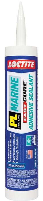 Loctite PL Marine 2016891 Adhesive Sealant, White, 24 hr Curing, 32 to 100 deg F, 10.1 fl-oz Cartridge