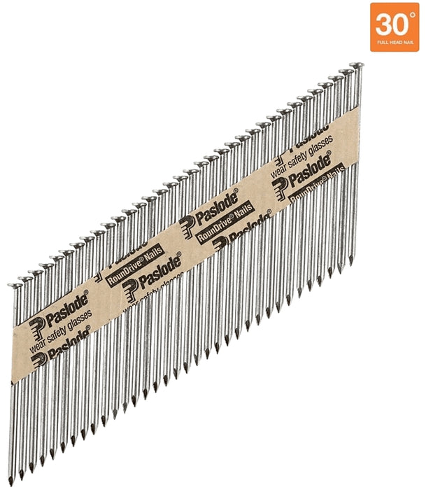 Paslode 650386 Framing Nail, Strip Collation, 3 in L, Hot-Dip Galvanized, Round Head, Smooth Shank