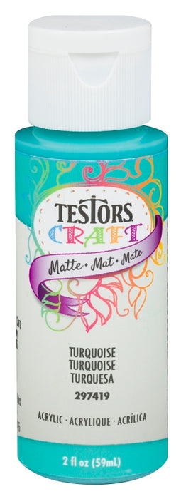 Testors 297419 Acrylic Craft Paint, Matte, Turquoise, 2 oz, Bottle