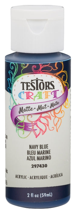 Testors 297430 Acrylic Craft Paint, Matte, Navy Blue, 2 oz, Bottle