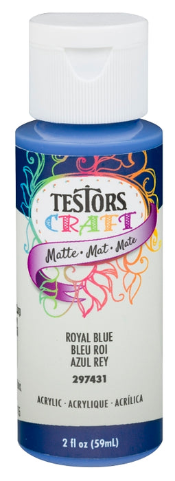 Testors 297431A Acrylic Craft Paint, Matte, Royal Blue, 2 oz, Bottle