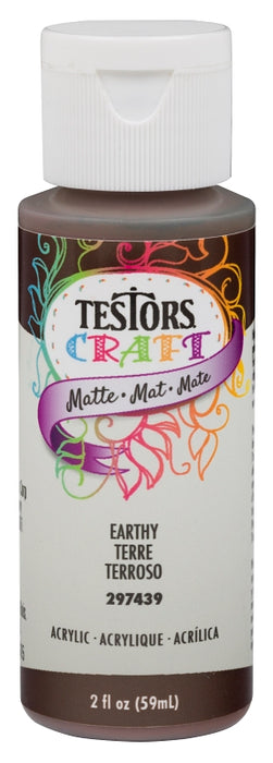 Testors 297439 Acrylic Craft Paint, Matte, Earthy, 2 oz, Bottle