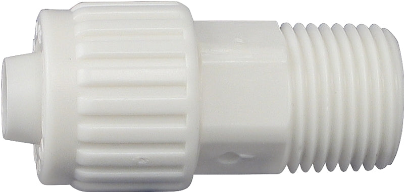 Flair-It 16870 Tube to Pipe Adapter, 3/8 x 1/2 in, PEX x MPT, Polyoxymethylene, White