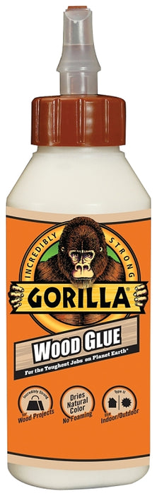 Gorilla 6200002 Wood Glue, Light Tan, 8 oz Bottle