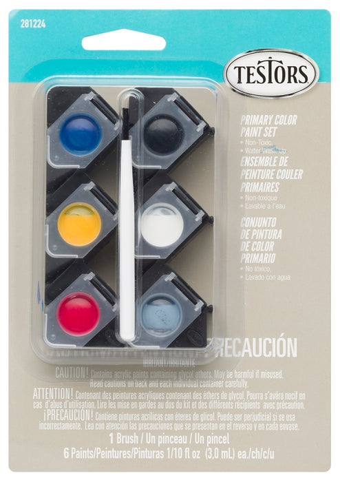 Testors 281224 Paint Pod Set, 0.1 oz, Includes: (1) Stop Light Red, (1) Turn Signal Amber and (1) Paint Brush