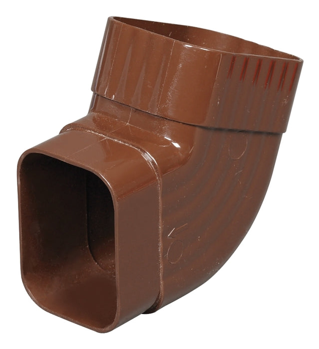 Amerimax M1628 Elbow, K-Style Gutter, 5 in Gutter, Vinyl, Brown